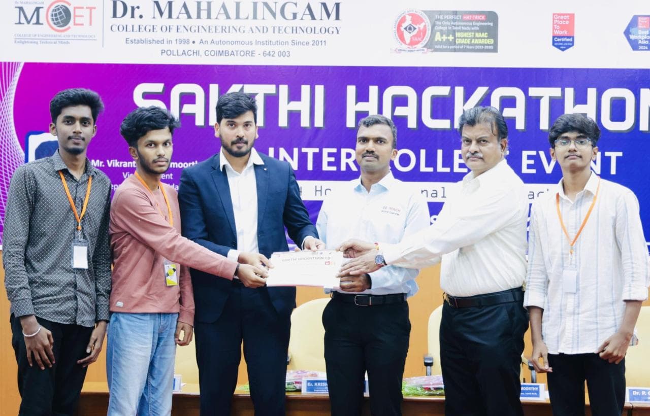 Best Entry Award, Sakthi Hackathon 1.0